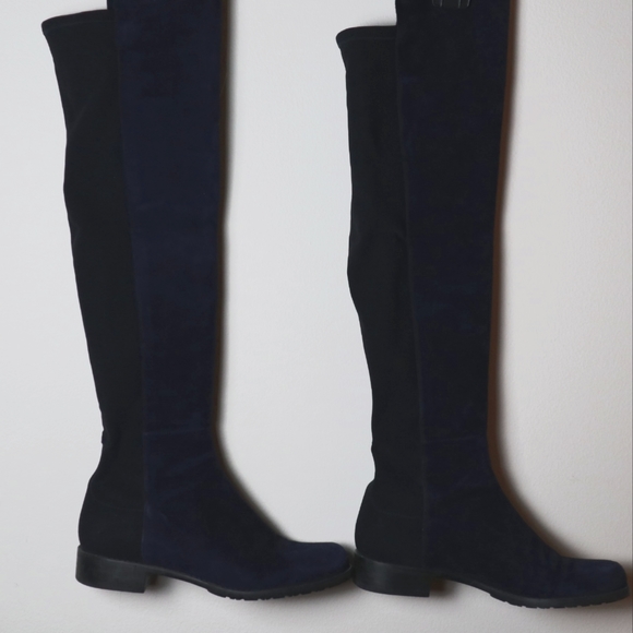 Stuart Weitzman blue suede over the knee boots - Picture 3 of 13